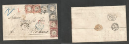 Germany. 1872 (20 Jan) Eagle Issue. Hamburg - Bordeaux, France (23 Jan) Complete EL With Contains Fkd 1/2gr Orange (x2) - Other & Unclassified