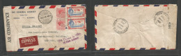 Bc - Bahamas. 1942 (10 Aug) Nassau - NYC, USA (Aug 13) Air Multifkd Express Paid Delivery Envelope, Depart WWII Censored - Other & Unclassified