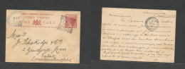 Bc - Cyprus. 1888 (6 June) QV. Larnaca - Constantinople, Galata, Turkey (16 June) 1p Rose / Cream Stat Card Cancelled Cd - Other & Unclassified