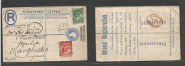 Bc - Niger Coast. 1894 (26 Apr) Brass - Manchester, UK (30 May) Via Liverpool - Per Angola. Ovptd 2d Blue Registered Mut - Other & Unclassified