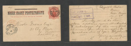 Bc - Niger Coast. 1898 (17 Jan) Brass, River Niger - London (28 Febr) Ovptd 1d Red Stat Card Via Liverpool Br. Packet + - Other & Unclassified
