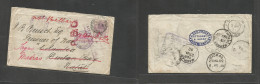 South Africa. 1902 (22 Febr) Quadriple POW Camps Usage. Fkd Env 1d Ovptd VRI Stamp. Bloemfontain - "Columbia" Ship At Du - Other & Unclassified