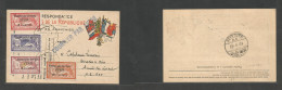Syria. 1924 (23 June) Alep - APO 600. Armee Orient (23 June) Lebanon. WWI Illustr Military Comm. Air Multifkd Card. 4 Va - Syria