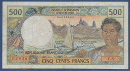 TAHITI - PAPEETE - P.25d - 500 Francs ND (1985) Circulated, S/n: See Photos - Papeete (French Polynesia 1914-1985)