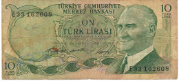 Delcampe - TURKEY P186 10 LIRA 1970 #E33     AVF - Turchia