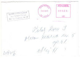 CLUJ PENSION AUTHORITY,  AMOUNT 0,5  RED MACHINE STAMPS ON COVER, 2006, ROMANIA - Briefe U. Dokumente
