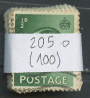 Grande Bretagne Lot 1936 Y&T N°205 - Michel N°193 (o) - 0,5p Edouard VIII - Lot De 100 Timbres - Sheets, Plate Blocks & Multiples