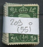 Grande Bretagne Lot 1937-47 Y&T N°209 - Michel N°198 (o) - 0,5p George VI - Lot De 55 Timbres - Sheets, Plate Blocks & Multiples