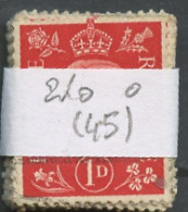 Grande Bretagne Lot 1937-47 Y&T N°210 - Michel N°199 (o) - 1p George VI - Lot De 45 Timbres - Sheets, Plate Blocks & Multiples
