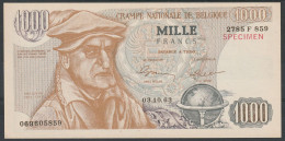 1000 Fr - Spécimen - Crampe Nationale De Belgique - Billet De Propagande Du PLP - 1963 - [ 8] Fakes & Specimens