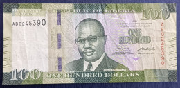AC2020 - Liberia 100 Dollarsbanknote Year 2016 P35 VF - Liberia