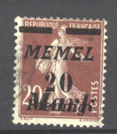 Mémel  : Yv  80b  Mi  109 III   (o)  Variété: 20 Déplacé Vers La Gauche - Usati