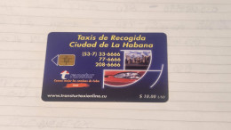 CUBA-(CU-ETE-0122)-Transtur -Taxis De Recogida,-(177)-($10.00)-(0004357779)-(tirage-20.000)-used Card - Cuba