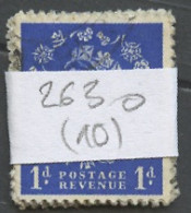 Grande Bretagne Lot 1952-54 Y&T N°263 - Michel N°258 (o) - 1p Reine Elisabeth II - Lot De 10 Timbres - Sheets, Plate Blocks & Multiples