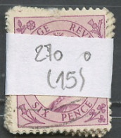 Grande Bretagne Lot 1952-54 Y&T N°270 - Michel N°265 (o) - 6p Reine Elisabeth II - Lot De 15 Timbres - Sheets, Plate Blocks & Multiples