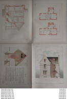 PETITES CONSTRUCTIONS FRANCAISES PL. 13 A 16 EDIT. THEZARD MAISON DE CAMPAGNE - Architectuur