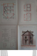 PETITES CONSTRUCTIONS FRANCAISES PL. 17 A 20 EDIT. THEZARD MAISON DE CAMPAGNE - Architectuur