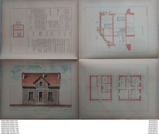 PETITES CONSTRUCTIONS FRANCAISES PL. 81 A 84     EDIT. THEZARD PETITE MAISON D'OUVRIER - Architectuur