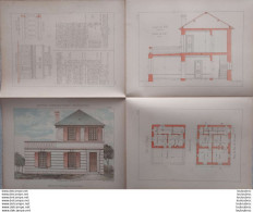 PETITES CONSTRUCTIONS FRANCAISES PL. 53 A 56  EDIT. THEZARD MAISON DE CAMPAGNE AVEC TERRASSE - Architectuur