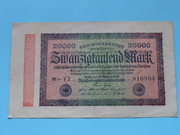 Zwanzigtausend Mark - Berlin 1923 ( Zie / Voir SCAN ) Deutschland / Germany ! - 20000 Mark