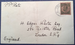 Tristan Da Cunha ~1921 T.3 Postal Cachet Scarce GB KGV Postal Stationery Cut Out Cover (lettre Entier North Atlantic - Tristan Da Cunha