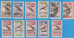 Delcampe - LOT DE 11 VIGNETTES DIFFERENTES - ESPAGNE - PRO-MONTEPIO IBERIA - LINEAS AEREAS - TANGER, MARRUECOS, LISBOA - Vignetten (Erinnophilie)