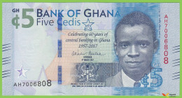 Voyo GHANA 5 Cedis 2017 P43 B153a AH700 UNC Commemorative - Ghana