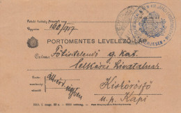 Portomentes Levelezo-lap, Postage-free Postcard Prešov, Czechoslovakia 1917 - Sonstige & Ohne Zuordnung