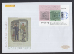 BRD 2022 FDC Block -Tag Der Briefmarke: Baden-Fehldruck MiNr. 4 F ( Neu 201) (I) - 2011-…