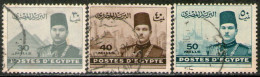EGIPTO Serie No Completa X 3 Sellos Usados REY FAROUK = MEZQUITAS Años 1939-1945 - Gebraucht