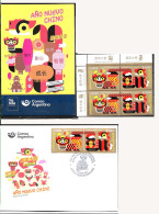 #75410E ARGENTINA 2025 CHINA NEW YEAR CHINOISE SNAKE COMBO WITH BLOCx4 MNH+ FDC+POST OFFICIAL BROCHURE - Ongebruikt