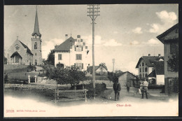 AK Ober-Arth, Ortspartie Mit Kirche Und Einwohnern, Postbote - Arth