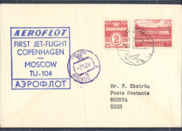 Lettre Danemark Aeroflot Copenhagen Moswow 9 12 57 - Airmail