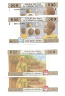 Afrique Centrale Central Africa 500 Francs 2002 Tchad Chad UNC / NEUF - 2 Consecutive - Tchad