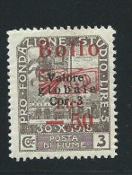 MARCA DA BOLLO/REVENUE  - FIUME - BOLLO Lire 0,50 SOVRASTAMPA ROSSA- NUOVO PIENA GOMMA - Fiume & Kupa
