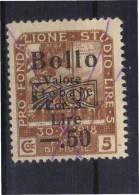 MARCA DA BOLLO/REVENUE  - FIUME - BOLLO Lire 0,50 - USATO - Fiume & Kupa