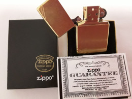 ACCENDINO ZIPPO VINTAGE SERIE 1937 J ZIPPO 03 CROMATO ORO NUOVO CERTIFICATO - Zippo