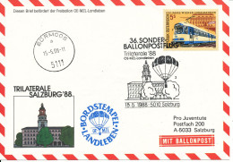 Austria Balloonflight Cover Trilaterale Salzburg 88 Nice Cover With More Cancels Bürmoos 15-5-1988 - Ballonpost