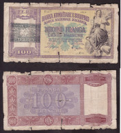 LOTTO DI 3 BANCONOTE 100 FRANGA 1939-1945 OCCUPAZIONE ITALIANA ALBANIA P8 - P14 - Albania