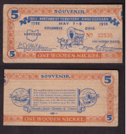 ONE WOODEN NICKEL 1938 COLUMBUS-OHIO - Other & Unclassified