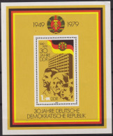 1979 DDR ** Mi:DD BL56,Yt:DD BF54, 30 Jahre DDR - 1971-1980