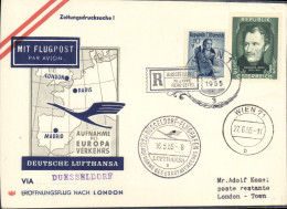 Lettre Autriche To London Dusseldorf 16 5 1955 - Autres & Non Classés