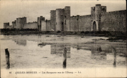 CPA Aigues Mortes Les Remparts Vus De L Etang - Aigues-Vives