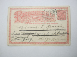 Südrhodesien , 1 C. Ganzsache  Verschickt Nach Belgien 1907 - Zuid-Rhodesië (...-1964)