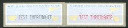 BT4-19  Timbres De Distributeur 2 Vignettes TEST IMPRIMANTE Noire + Rouge   A Saisir !!! - 2000 Type « Avions En Papier »