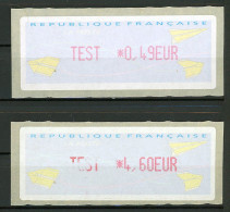 BT4-19  Timbres De Distributeur 2 Vignettes TEST  Impression Rouge  A Saisir !!! - 2000 Type « Avions En Papier »