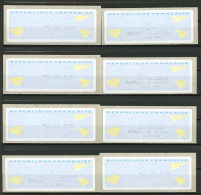 BT4-19  Timbres De Distributeur 4 Vignettes + 4 Reçus Encre Dégradée   A Saisir !!! - 2000 Type « Avions En Papier »