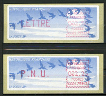 BT4-20  Timbres De Distributeur 2 Vignettes + 2 Reçus Impression Rouge Décalée    A Saisir !!! - 1990 Type « Oiseaux De Jubert »