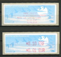 BT4-20  Timbres De Distributeur 1 Vignette + 1 Reçu Impression Rouge    A Saisir !!! - 1990 Type « Oiseaux De Jubert »