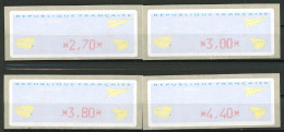 BT4-20  Timbres De Distributeur 4 Vignettes Impression Rouge     A Saisir !!! - 2000 Type « Avions En Papier »